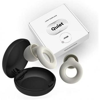 Loop Quiet - Tapones Oídos para dormir – Protección Auditiva de Silicona Suave Reutilizables + 8 Puntas para los Oidos en XS/S/M/L - Reducción Sonido 27dB - Antiruido, Estudiar - Blanco