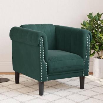 Sillón de terciopelo verde oscuro Vidaxl - Sillón de terciopelo verde oscuro Verde