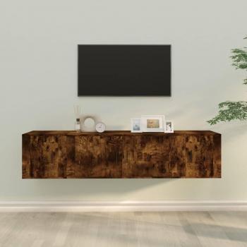 Set de muebles para TV 3 piezas madera contrachapada roble ahumado vidaXL