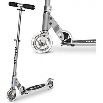 Micro® Sprite LED, Original Design, Patinete 2 Ruedas con iluminación LED Plegable, +6 Años, Peso 2,85kg, Carga Máx 100Kg, Aluminio, Plataforma Antideslizante, Rodamientos ABEC 9