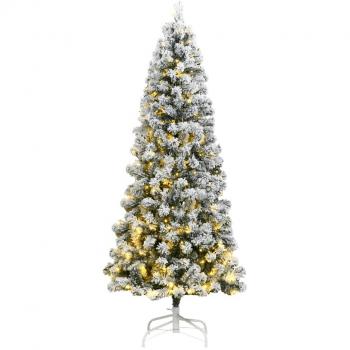 300 LED Flocked Snow Artificial Hinged Christmas Tree 180 cm