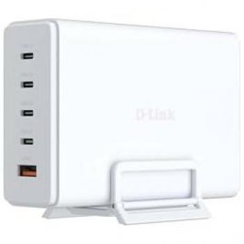 Cargador D-Link DCF-241 GaN 240W - Estación de Carga USB de 5 Puertos (4x USB-C, 1x USB-A), Power Delivery 3.1, Quick Charge 4
