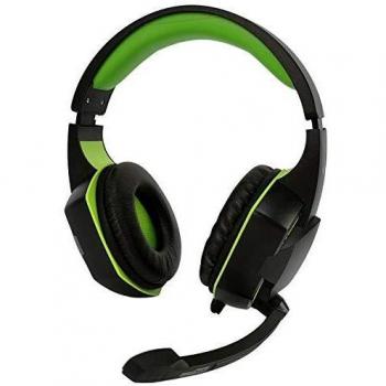 Auriculares Pro Gamer 40mm con Power Bass, Retroiluminación LED y Micro Ajustable - Amstrad H555 Verde