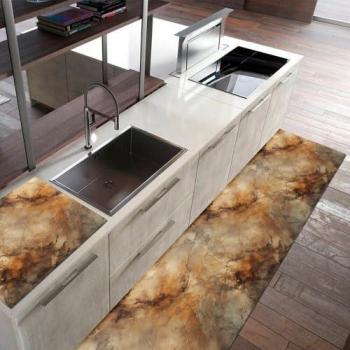 Alfombra de Cocina Antimanchas de PVC Suave 51x300 cm Antideslizante y Lavable