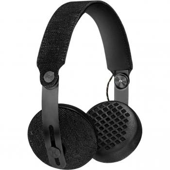 House of Marley Rise BT – Bluetooth Wireless Headphones, Foldable On-Ear Design Earphones w/ Stash Bag, Premium Sound 50mm Drivers, Integrated Mic, USB Charging, 10hrs Battery Life - Black