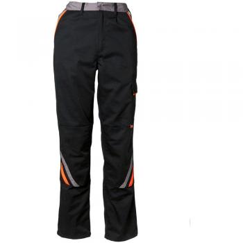 Planam 2421114 Visline pantalón de trabajo, talla 114 en negro/naranja/cinc