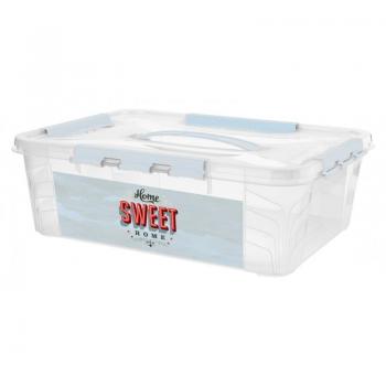 Keeeper Caja de Almacenamiento Gris con Clip - Organizador Práctico para Juguetes, Libros y Herramientas 39 x 29 x 12,4 cm