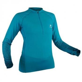 Camiseta de manga larga para mujer Raidlight R-LIGHT (pavo real) con tejido ligero, transpirable y de secado rápido, diseño ajustado, costuras planas para mayor comodidad y protección UV
