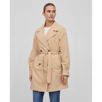 Gabardina de mujer corta con solapa ancha