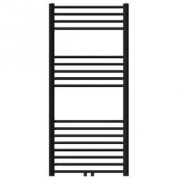 Radiador Toallero Sahara 600x1200 mm Negro Mate Diseño Curvado con Conexión Central y Kit de Montaje Incluido