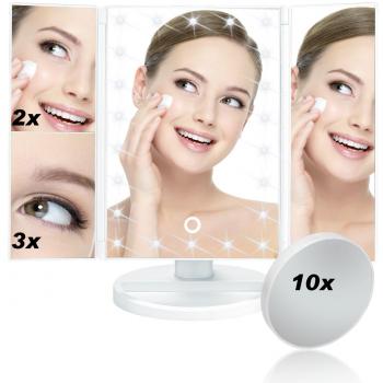 Espejo iluminado del maquillaje, ELOKI 22 llevó el espejo de la vanidad, 3X 2X 1X pantalla táctil de la ampliación Rotación de 180 grados, espejo desprendible del punto 10X cosmético como REGALO LIBRE para el recorrido y la belleza casera