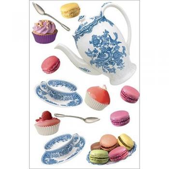 Pegatina decorativa para refrigerador y lavavajillas Tea Time Relajación 75 cm x 49 cm