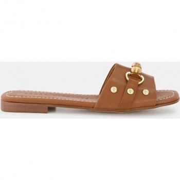 Sandalias planas de piel modelo CAUDIEL en tonos Marrones