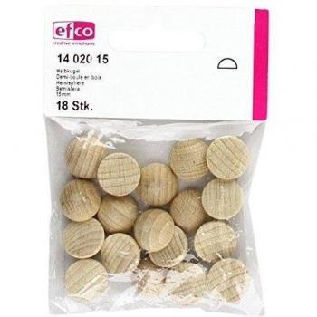 efco Hemisferio 15 mm 18 Piezas, Madera, marrón, 10 x 10 x 6 cm