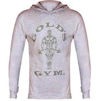 Gold's Gym Hooded Camiseta con Capucha, Hombre, Blanco, M