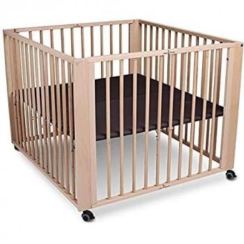 Parque Infantil Plegable tiSsi® Moritz 93 x 100 cm Madera Natural hasta 15 kg