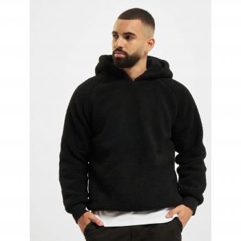 Urban Classics Black Sherpa Hoodie for Men in Plus Sizes (4XL)