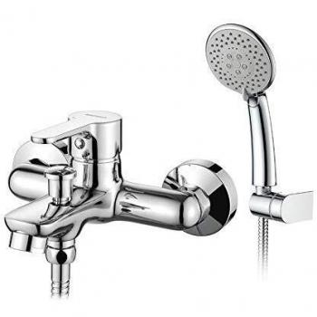 GRIFEMA Porto - Grifo para bañera y ducha, Con alcachofa, manguera y soporte, color Cromo [Exclusivo en Amazon]