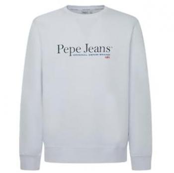 Sudadera Pepe Jeans Sean para Hombre, Cuello Redondo, Logo Estampado, Algodón, Manga Larga, Color Blanco, Talla XXL