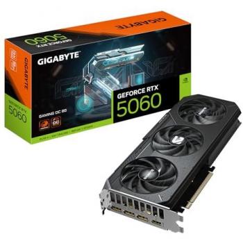 Tarjeta Gráfica Gigabyte GeForce RTX 5060 GAMING OC 8GB GDDR7, 128bit, PCI-E 5.0, Frecuencia del núcleo de 2595 MHz, 3 x DisplayPort,