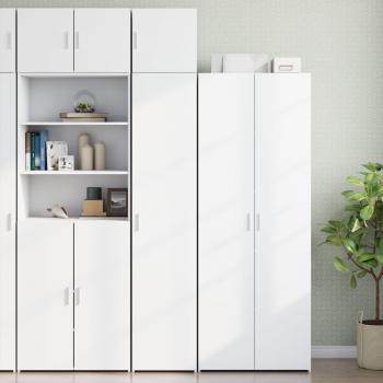 Armario estrecho de aglomerado blanco 40x42,5x225 cm