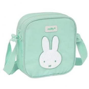 Bolsito Bandolera Miffy Menta - Producto con Licencia Oficial, Material Reciclado y Repelente al Agua, 16x18x4cm