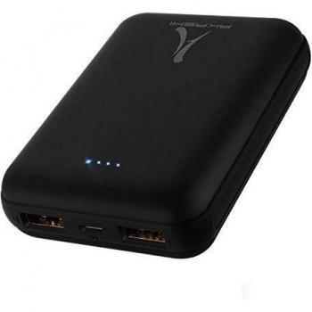 Powerbank Akashi 10000 mAh - Batería Externa con 2 Puertos USB y Entrada Micro-USB, Negra