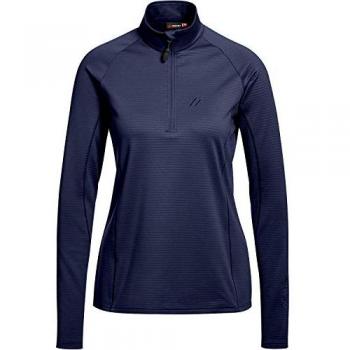 Maier Sports Women's Eva Half-Zip Fleece Midlayer Sweatshirt, Dark Blue, Size 48