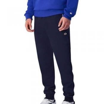 Pantalones deportivos Champion rib cuff pants hombre negro con pequeño logo, bolsillo con cremallera, diseño básico para invierno, talla S