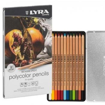 Lápices de Colores Lyra Rembrandt Polycolor, Estuche Metálico de 12 Unidades