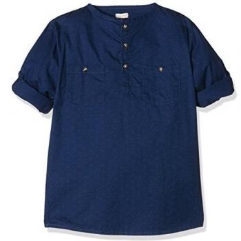 Gocco Manga Larga Estampada, Camisa para Niños, Indigo, 4-5