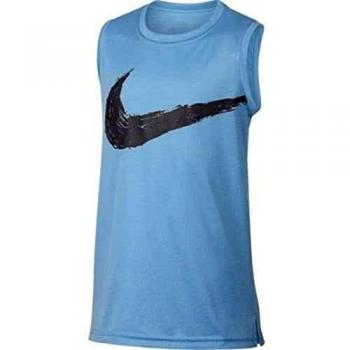 NIKE B Nk Dry Top SL Camiseta, Niños, Blue Gaze/Dark Grey, S
