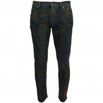 Dolce & Gabbana Blue Green Skinny Cotton Denim Jeans - IT52 | L
