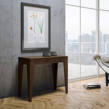 Consola extensible 90x42/302 cm efecto madera nogal Isolde