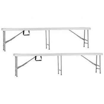 Pack 2 Bancos Plegables para Catering Color Blanco 180x30x43cm