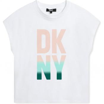 Camiseta de niña DKNY de manga corta con logo frontal D60103