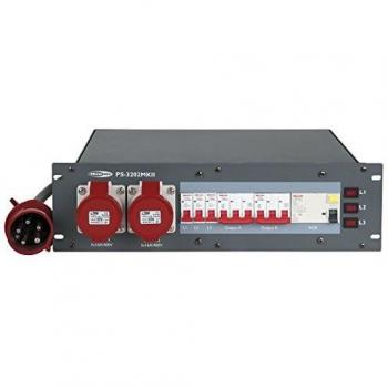 Distribuidor de corriente Showtec PS-32.2, CEE 32A con 2 salidas de 16A y 6 salidas Schuko
