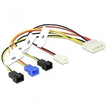 Cable de Alimentación Molex 4 Pin Macho a 4 x 2 Pin para Ventiladores (12 V / 7 V / 5 V) - 20 cm