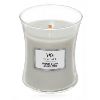 Woodwick Lavender & Cedar Scented Candle with Wooden Wick 275 g