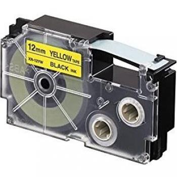 Casio XR-12YW1 - Cintas para etiquetadoras, color negro/amarillo