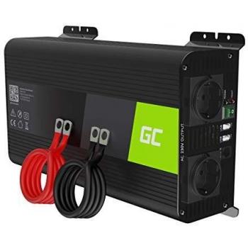 Inversor de Potencia Green Cell PRO 12V a 230V Onda Pura 1000W/2000W con USB