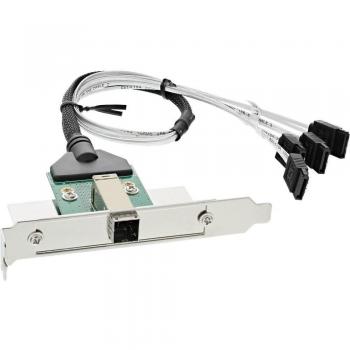 Adaptador SFF-8644 a 4x SATA, Interno/Externo, 0.5m, Negro/Plata