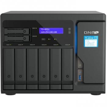 QNAP TS-855X 8-Bay Desktop NAS with Intel Celeron J6412, 8GB RAM, Ethernet LAN, Black