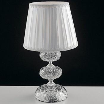 Lámpara de Mesa Incanto 1 Bombilla, Pantalla Redonda Cónica, Vidrio y Cristal, Acabado en Cromo, Dimensiones 25x46cm
