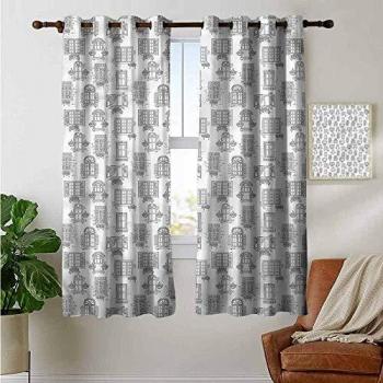 petpany Cortinas persianas de recámara, Paneles de Cortina de fachada de cabaña desgastada para Dormitorio y Cocina, 1 par
