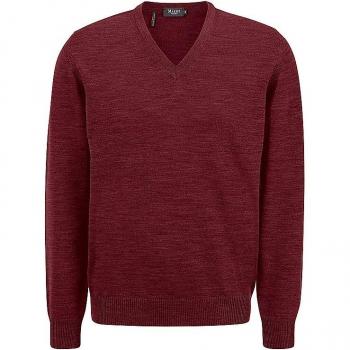 Pullover de Hombre MAERZ en Color Burdeos de Lana Virgen, Talla 50