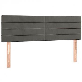 Cabecero con LED de terciopelo gris oscuro 144x5x78/88 cm