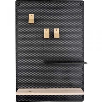 Tablero de notas Perky Mesh - Negro - 34,5x52cm con estante metálico