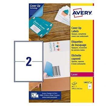 Avery - Etiquetas autoadhesivas 199,6 x 143,5 mm Blanco 25 hojas