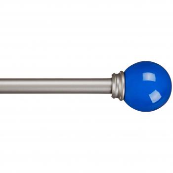 AmazonBasics - Barra de cortinas decorativa de 1,6 cm con remates redondeados, 218 cm, Azul marino